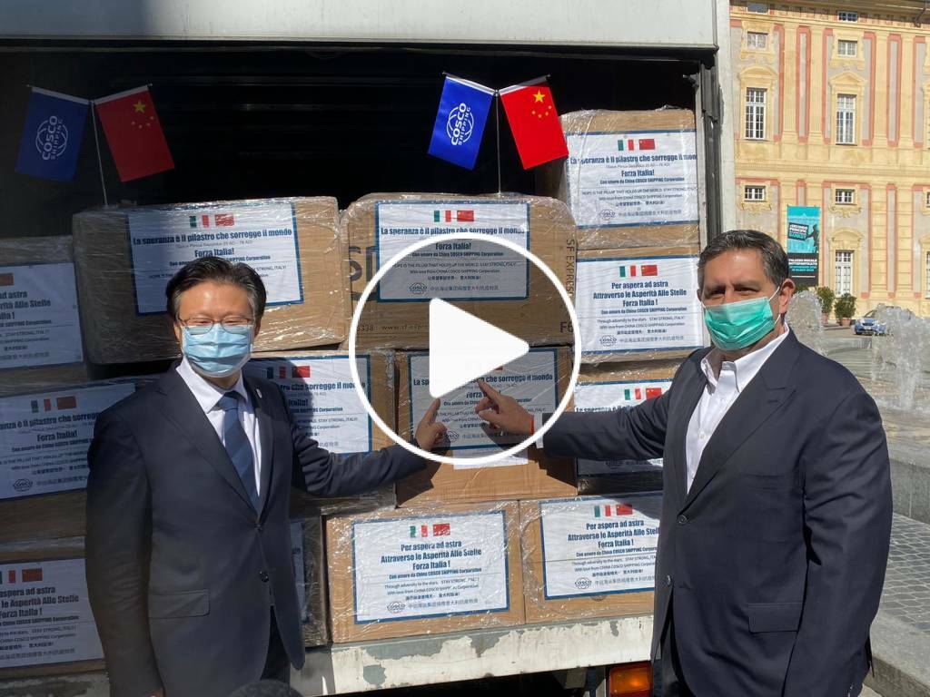 Coronavirus, 50mila mascherine dai cinesi di Cosco: "Un aiuto vitale per la sanità ligure" - IVG.it