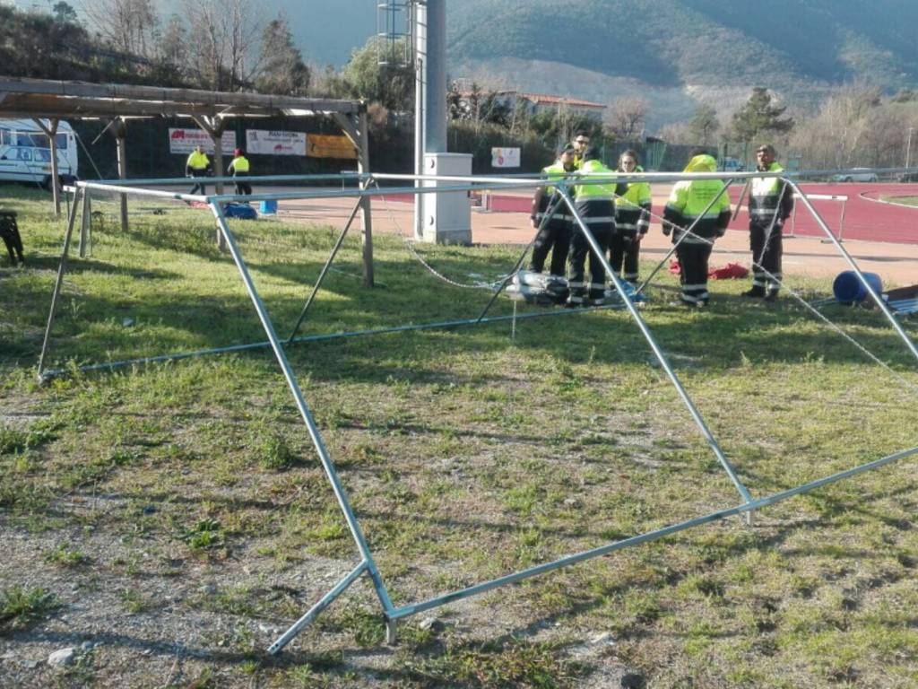 protezione civile boissano toirano loano montaggio tende