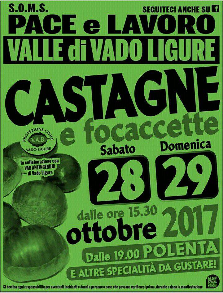 Castagne e focaccette a Valle di Vado Ligure