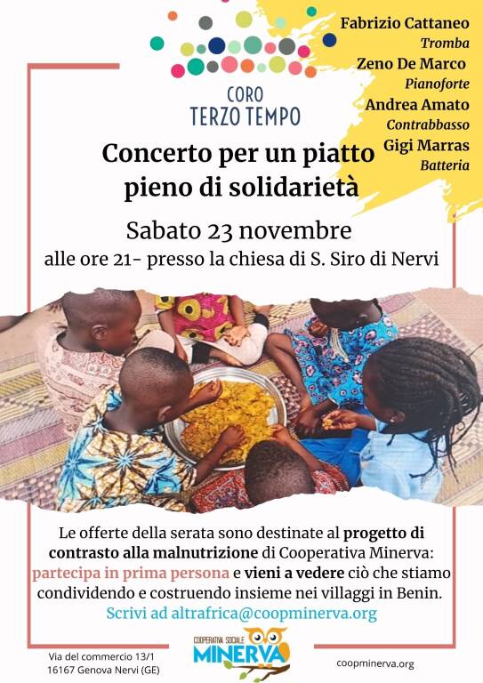 Genova "Concerto per un piatto pieno di solidarietà" Coro Terzo Tempo