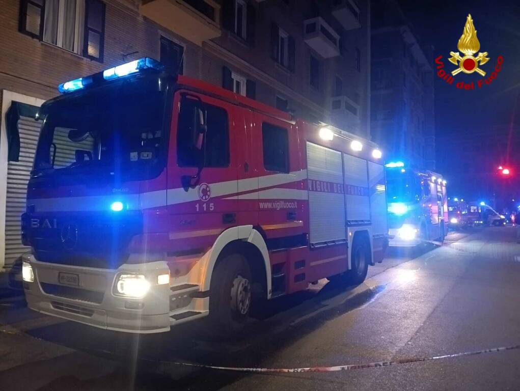 Incendio via san giovanni d'acri